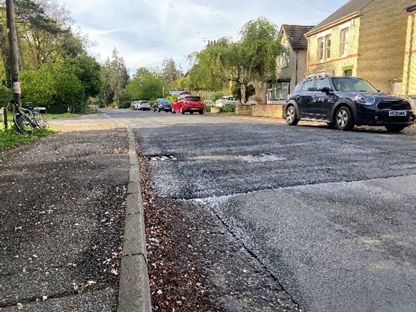 Improvement to raised table by The Coppice which was full of craters and pot holes