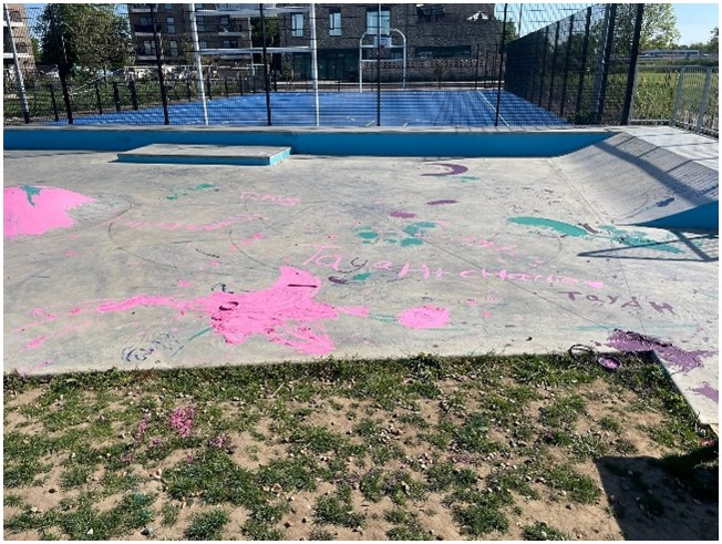 Vandalism at the Meadows recreation ground